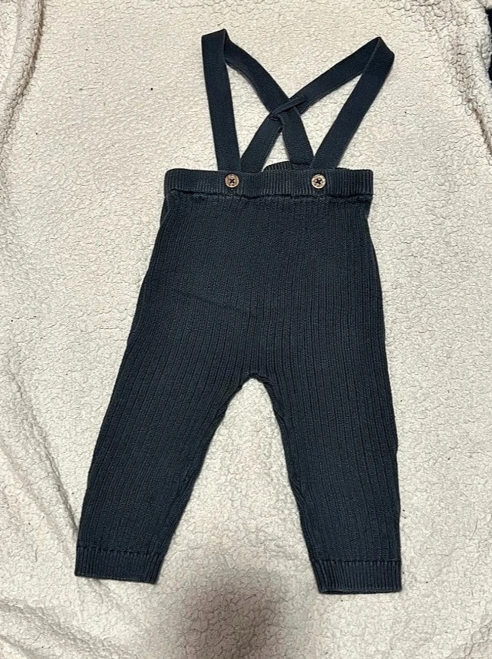 Carter’s Baby Knit Overalls in Gray 12M Like New